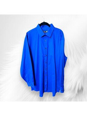 J.Ferrar Mens Stretch Slim Button-Up Shirt Blue Size S EUC Office Casual Versati